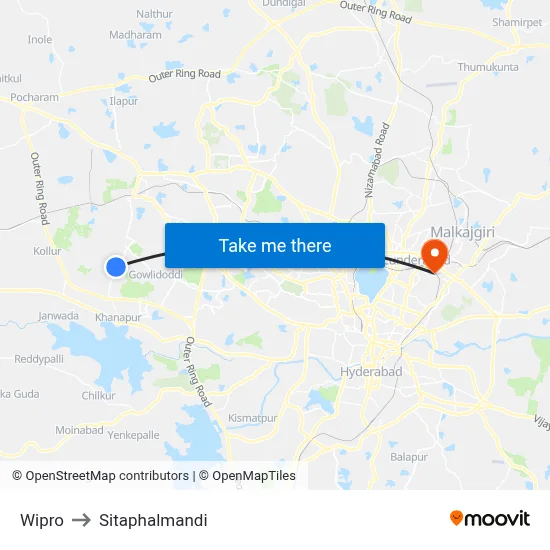 Wipro to Sitaphalmandi map