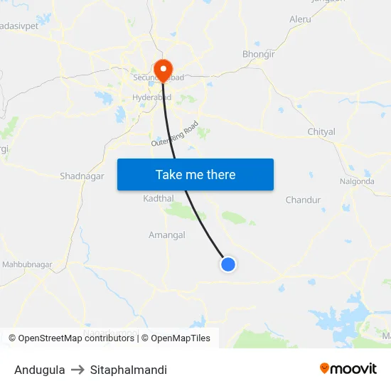 Andugula to Sitaphalmandi map