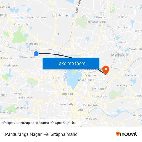 Panduranga Nagar to Sitaphalmandi map