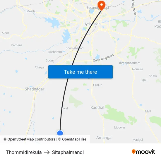 Thommidirekula to Sitaphalmandi map