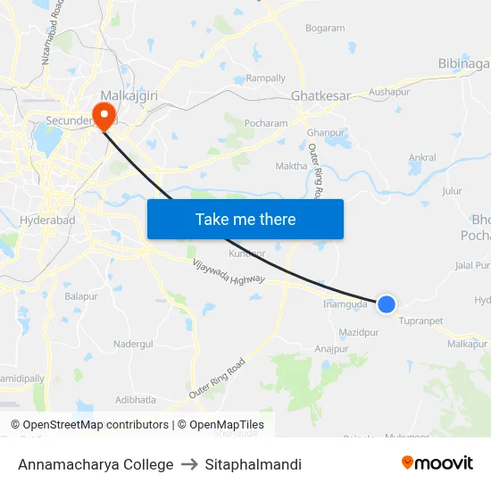 Annamacharya College to Sitaphalmandi map