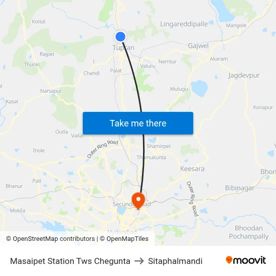 Masaipet Station  Tws Chegunta to Sitaphalmandi map