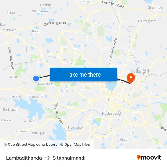 Lambadithanda to Sitaphalmandi map