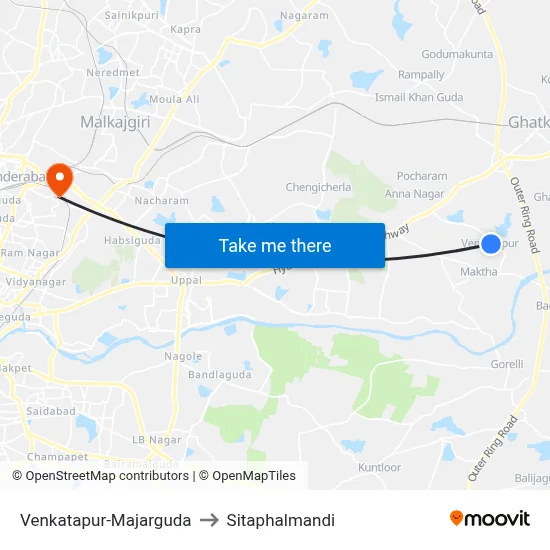 Venkatapur-Majarguda to Sitaphalmandi map