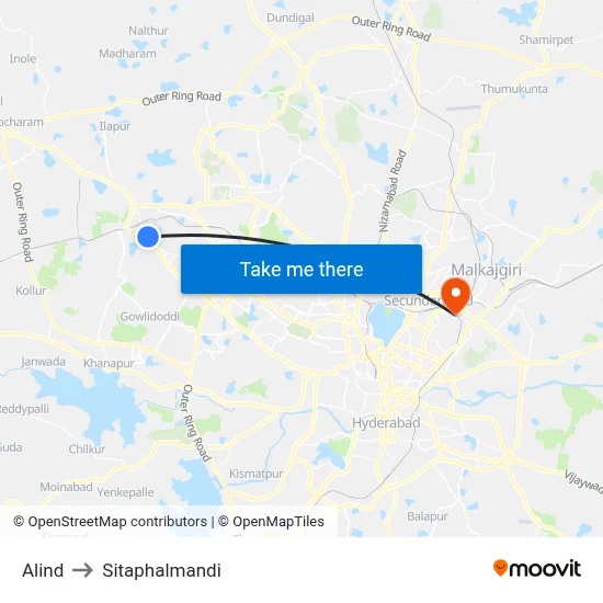Alind to Sitaphalmandi map
