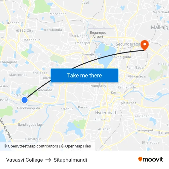 Vasasvi College to Sitaphalmandi map