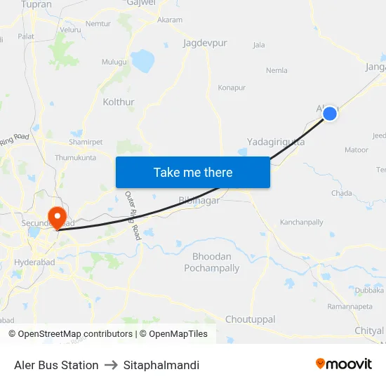 Aler Bus Station to Sitaphalmandi map
