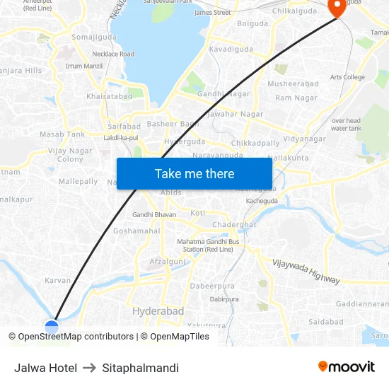 Jalwa Hotel to Sitaphalmandi map