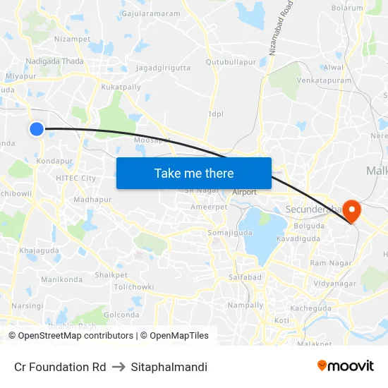 Cr Foundation Rd to Sitaphalmandi map