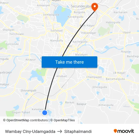 Wambay Clny-Udamgadda to Sitaphalmandi map