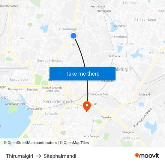 Thirumalgiri to Sitaphalmandi map
