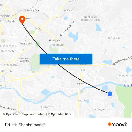 Drf to Sitaphalmandi map