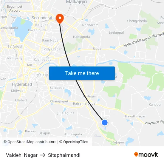 Vaidehi Nagar to Sitaphalmandi map