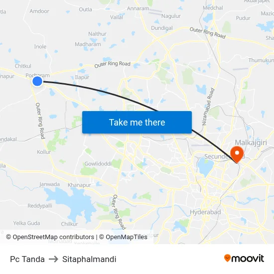 Pc Tanda to Sitaphalmandi map