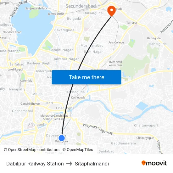 Dabilpur Railway Station to Sitaphalmandi map