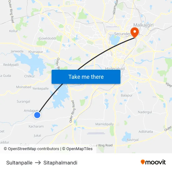 Sultanpalle to Sitaphalmandi map