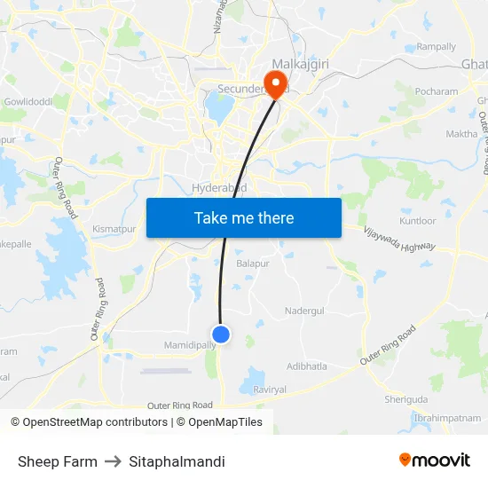 Sheep Farm to Sitaphalmandi map