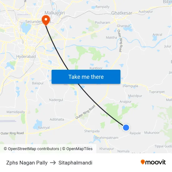 Zphs Nagan Pally to Sitaphalmandi map