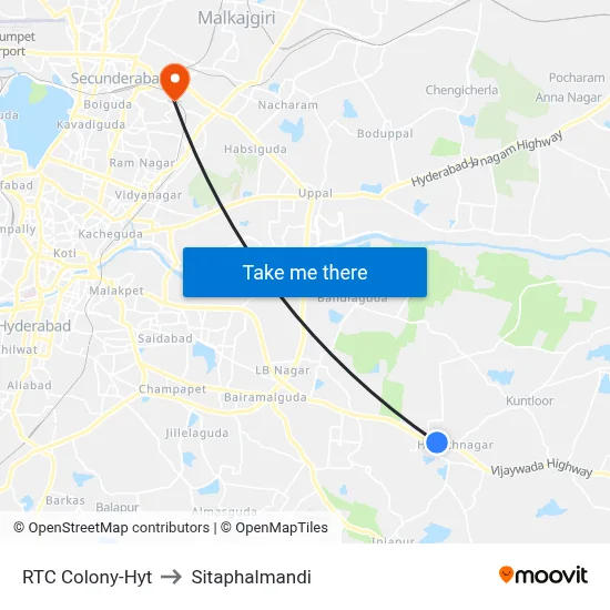 RTC Colony-Hyt to Sitaphalmandi map