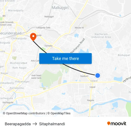 Beerapagadda to Sitaphalmandi map