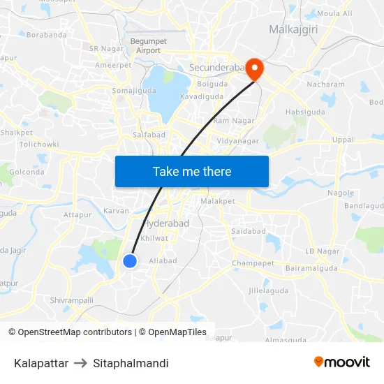 Kalapattar to Sitaphalmandi map