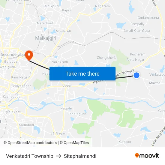 Venkatadri Township to Sitaphalmandi map