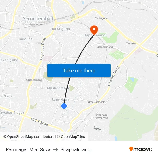 Ramnagar Mee Seva to Sitaphalmandi map