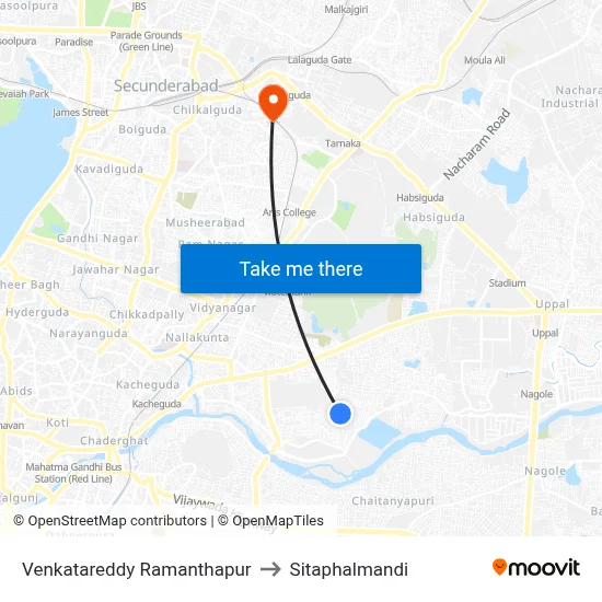 Venkatareddy Ramanthapur to Sitaphalmandi map