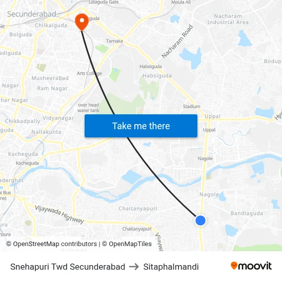 Snehapuri Twd Secunderabad to Sitaphalmandi map