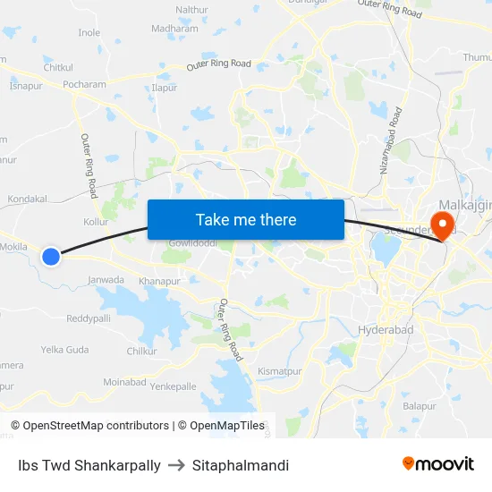 Ibs Twd Shankarpally to Sitaphalmandi map