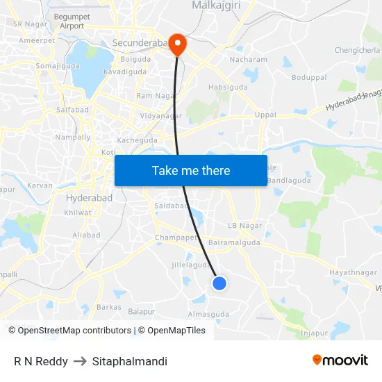 R N Reddy to Sitaphalmandi map