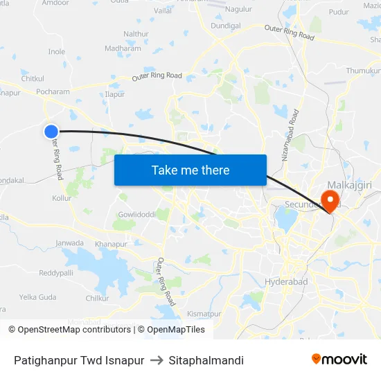 Patighanpur Twd Isnapur to Sitaphalmandi map