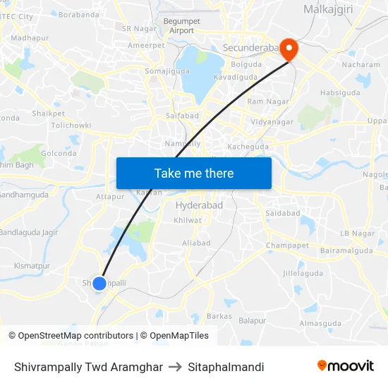 Shivrampally Twd Aramghar to Sitaphalmandi map