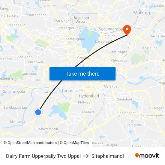 Dairy Farm Upperpally Twd Uppal to Sitaphalmandi map
