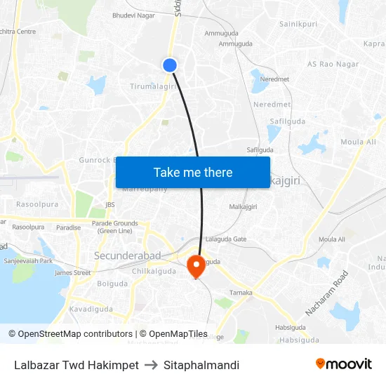 Lalbazar Twd Hakimpet to Sitaphalmandi map