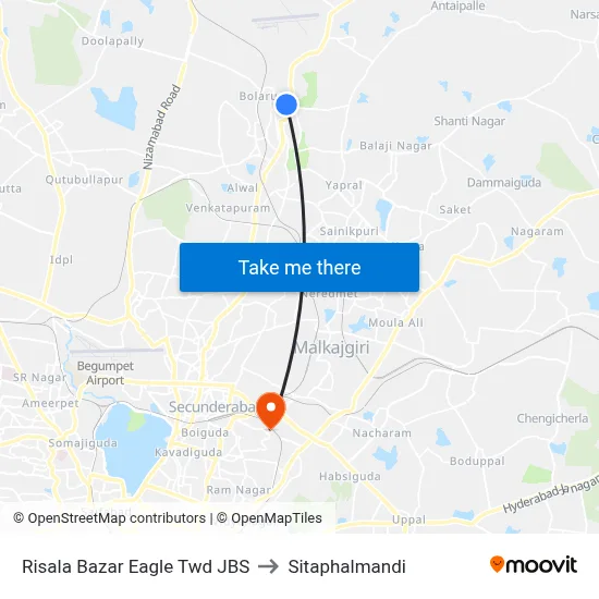 Risala Bazar Eagle Twd JBS to Sitaphalmandi map