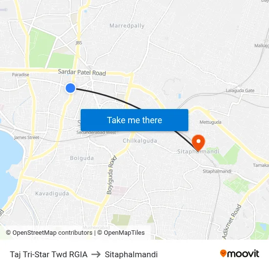 Taj Tri-Star Twd RGIA to Sitaphalmandi map
