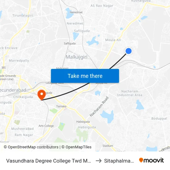 Vasundhara Degree College Twd Mgbs to Sitaphalmandi map