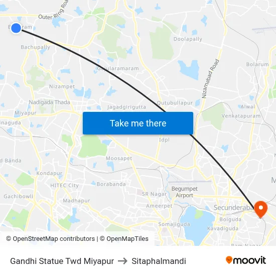 Gandhi Statue Twd Miyapur to Sitaphalmandi map