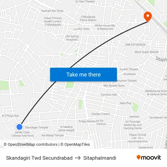 Skandagiri Twd Secundrabad to Sitaphalmandi map
