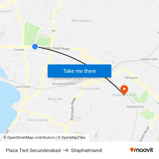 Plaza Twd Secunderabad to Sitaphalmandi map