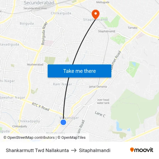 Shankarmutt Twd Nallakunta to Sitaphalmandi map