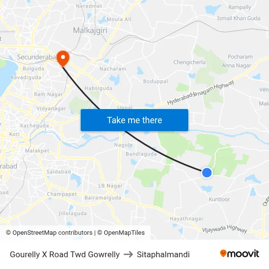 Gourelly X Road Twd Gowrelly to Sitaphalmandi map