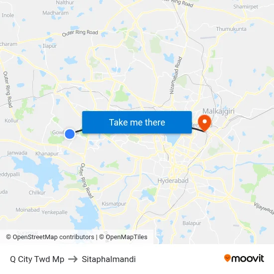 Q City Twd Mp to Sitaphalmandi map