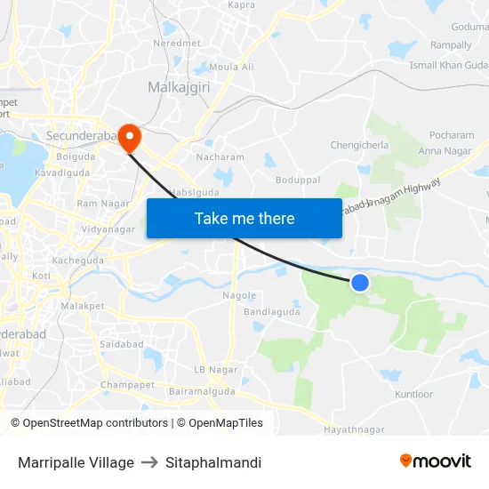 Marripalle Village to Sitaphalmandi map