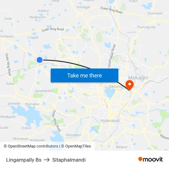Lingampally Bs to Sitaphalmandi map