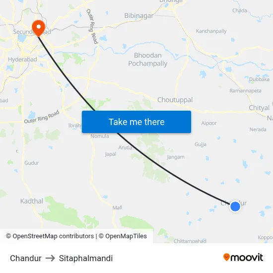 Chandur to Sitaphalmandi map
