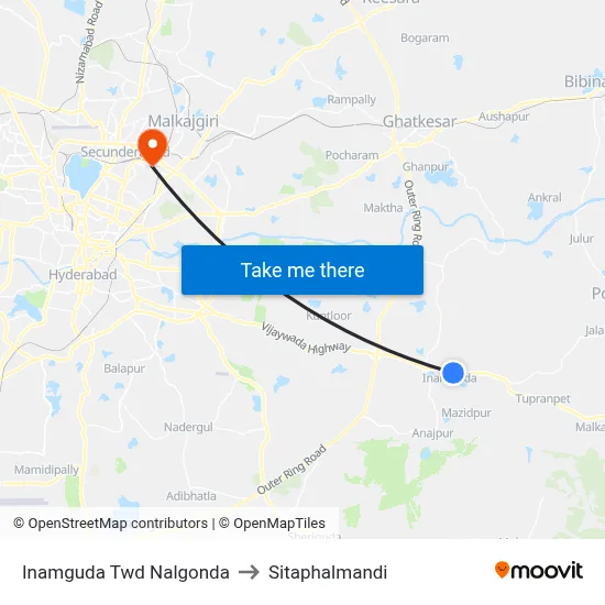 Inamguda Twd Nalgonda to Sitaphalmandi map