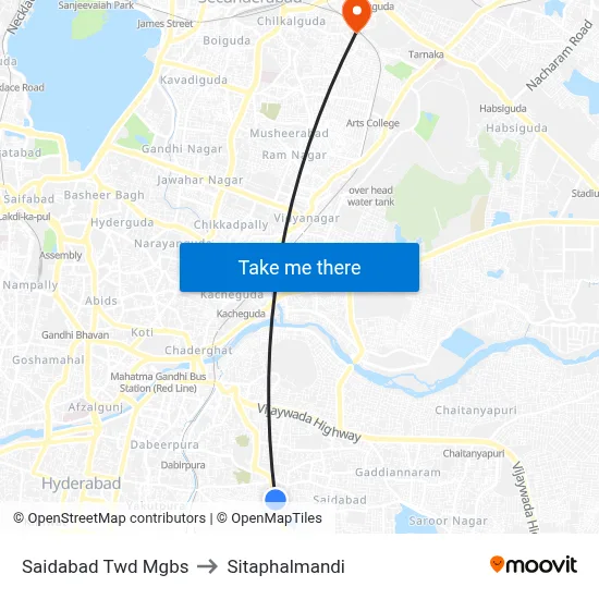 Saidabad Twd Mgbs to Sitaphalmandi map