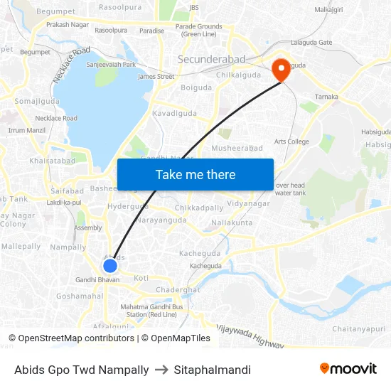 Abids Gpo Twd Nampally to Sitaphalmandi map